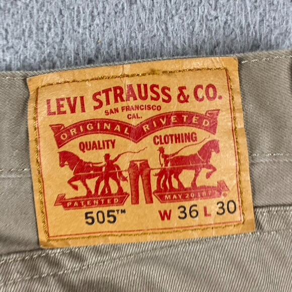 Levi's 505 Regular Straight Fit Jeans Men;s 36x30 Tan Streetwear - Picture 11 of 11